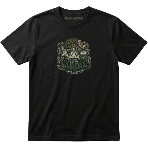"T-shirt", "Respect", "Cœur", "Arbre de vie" et "Méditation".